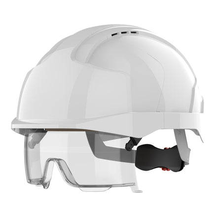 JSP EVO VISTAlens Wheel Ratchet Safety Helmet Vented (White/White)