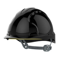 JSP EVO3 Safety Helmet Mid Peak Slip Ratchet Vented (Black)