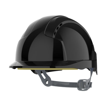JSP EVOLite Mid Peak Slip Ratchet Safety Helmet Vented (Black)