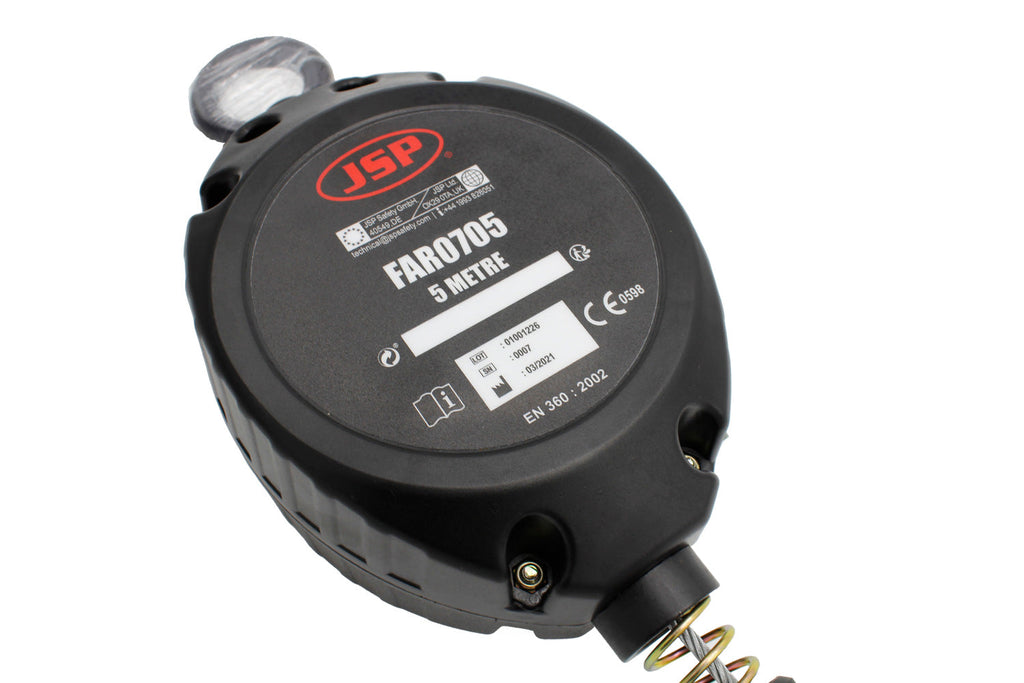 JSP 5m Wire Self Retractable Lifeline Steel Swivel Snap Hook | FAR0705