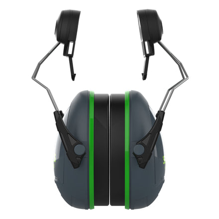JSP Sonis 1 Helmet Mounted Ear Defenders Grey/Green Plate - SNR 26