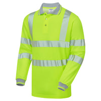 Pulsar Life Mens Hi Vis Yellow Long Sleeved Polo Shirt LFE925-NB