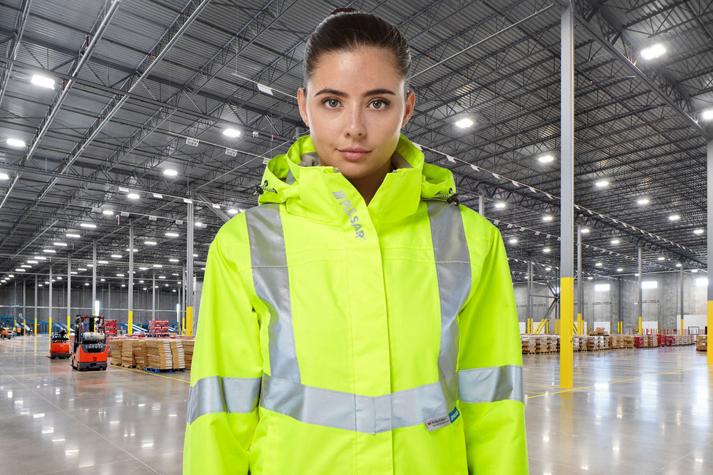 Pulsar Protect Ladies Hi Vis Yellow Waterproof Storm Coat P704