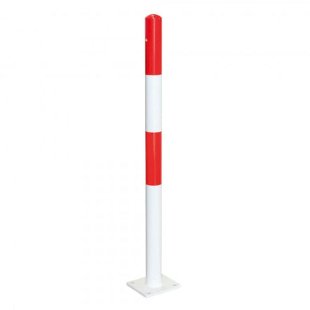 Traffic Line Barrier Post Bolt Down 60mm Galv_red_white 0 Eyelets