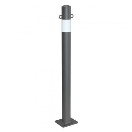 Traffic Line Barrier Post Bolt Down 76mm Galv_anthracite_wb 2 Eyelets