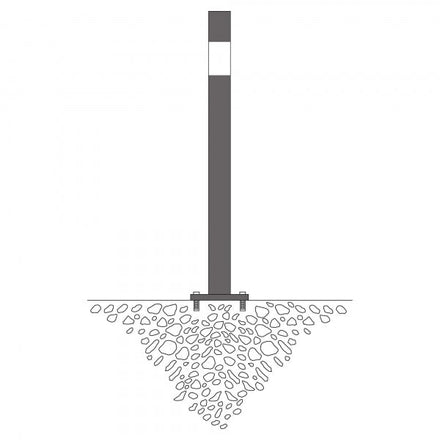 Traffic Line Barrier Post Bolt Down 76mm Galv_anthracite_wb Diagram