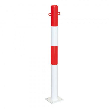 Traffic Line Barrier Post Bolt Down 76mm Galv_red_white 2 Eyelets