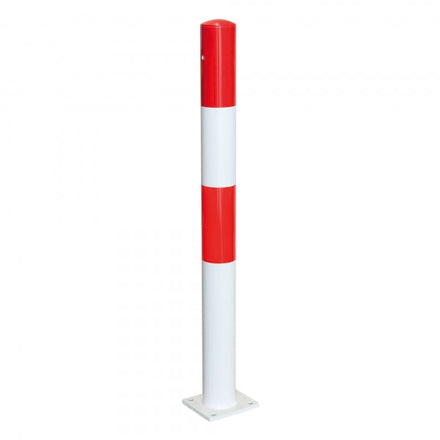 Traffic Line Barrier Post Bolt Down 90mm Galv_red_white 0 Eyelets