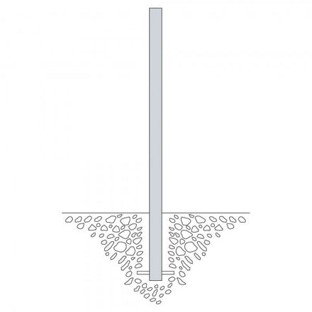 Traffic Line Barrier Post Cast In 60mm Galv Diagram