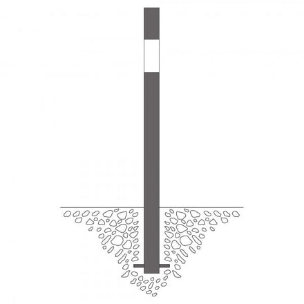 Traffic Line Barrier Post Cast In 76mm Galv_anthracite_wb Diagram