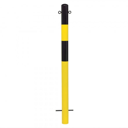 Traffic Line Barrier Post Cast In 76mm Galv_black_yellow 2 Eyelets
