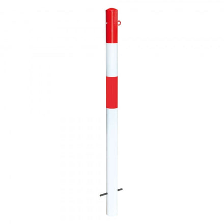 Traffic Line Barrier Post Cast In 76mm Galv_red_white 1 Eyelet