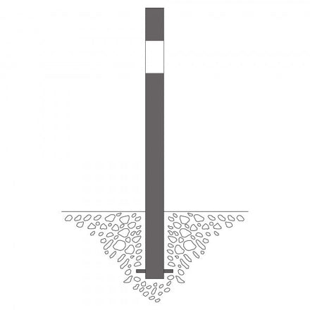 Traffic Line Barrier Post Cast In 90mm Galv_anthracite_wb Diagram