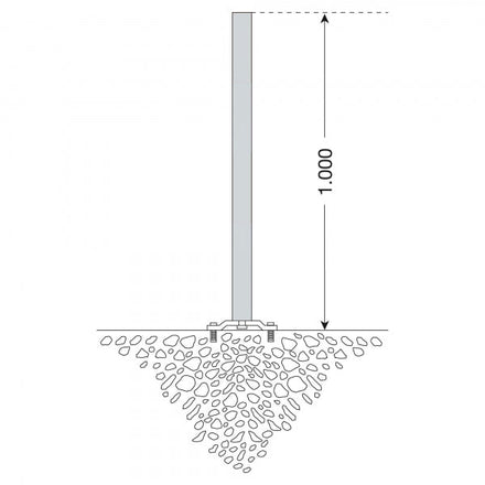 Traffic Line Minder B Bolt Down Galvanised Diagram