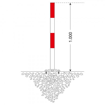 Traffic Line Minder B Bolt Down Red White Diagram