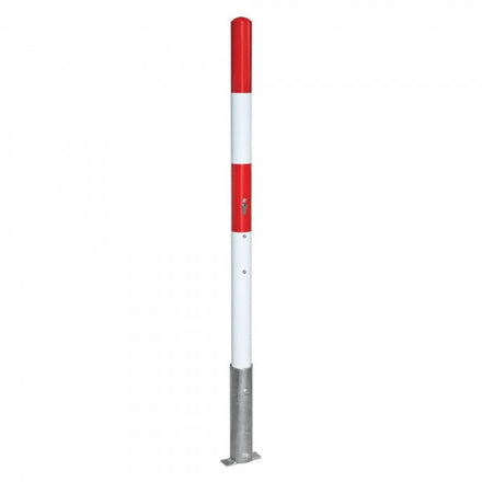 Traffic Line Removable Barrier Post 60mm Galv_red_white Cylinder Lock