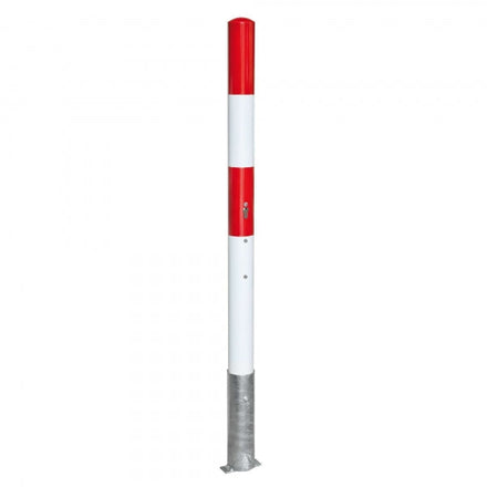 Traffic Line Removable Barrier Post 76mm Galv_red_white Cylinder Lock