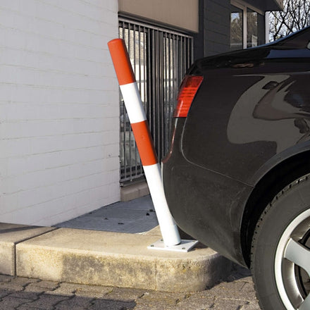 Traffic Line Spring Loaded Barrier Post Red In Situ In Use