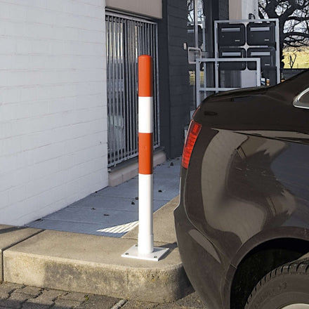 Traffic Line Spring Loaded Barrier Post Red In Situ