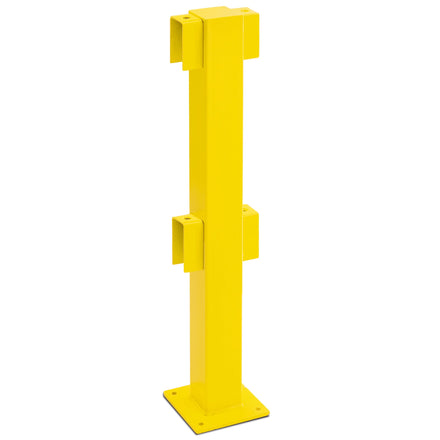 Black Bull HD Impact Protection Railing System Post (1000mm / Powder Coated Yellow / Centre Post)