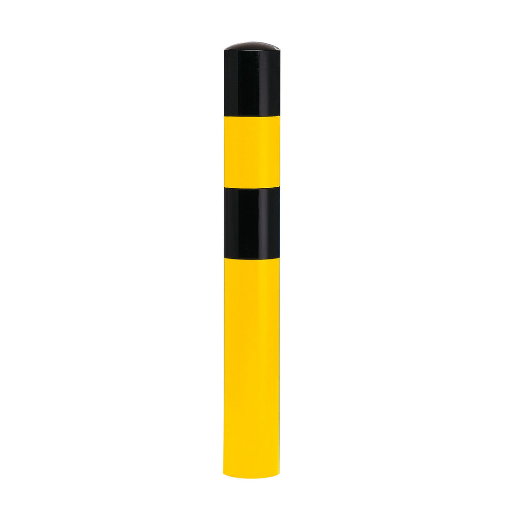 Black Bull Cast In Bollard 1200mm Black Yellow 159mm