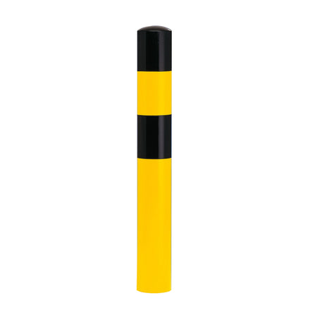 Black Bull Cast In Bollard 1200mm Black Yellow 159mm