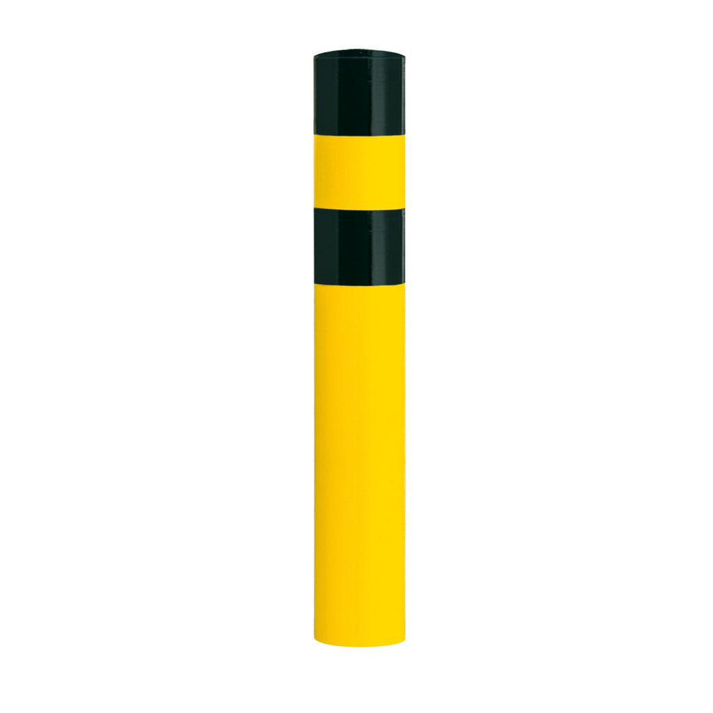 Black Bull Cast In Bollard 1200mm Black Yellow 194mm