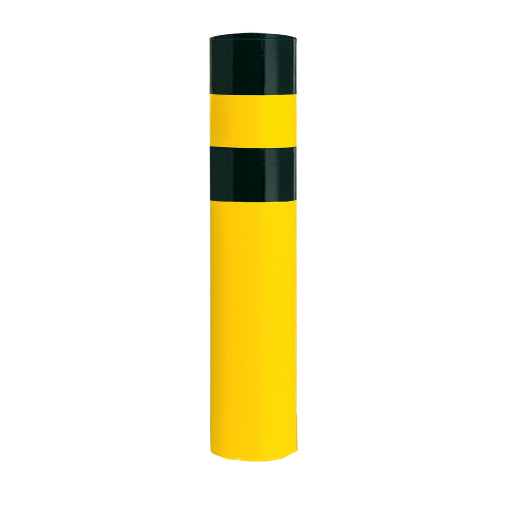 Black Bull Cast In Bollard 1200mm Black Yellow 273mm