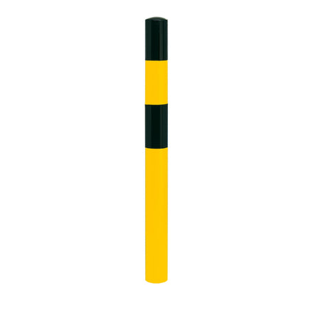 Black Bull Cast In Bollard 1200mm Black Yellow 90mm
