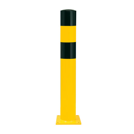 Black Bull Surface Mount Bollard 1200mm Black Yellow 159mm
