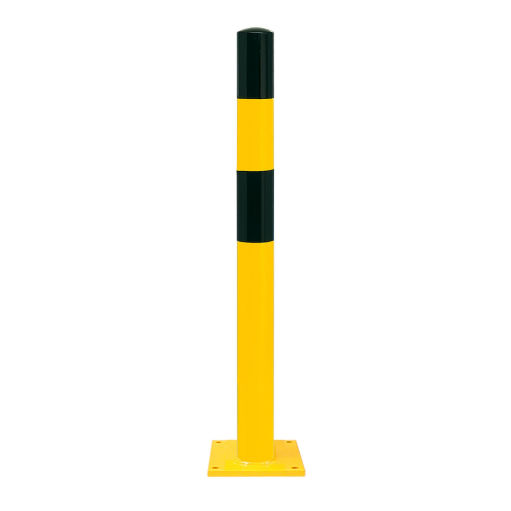 Black Bull Surface Mount Bollard 1200mm Black Yellow 90mm