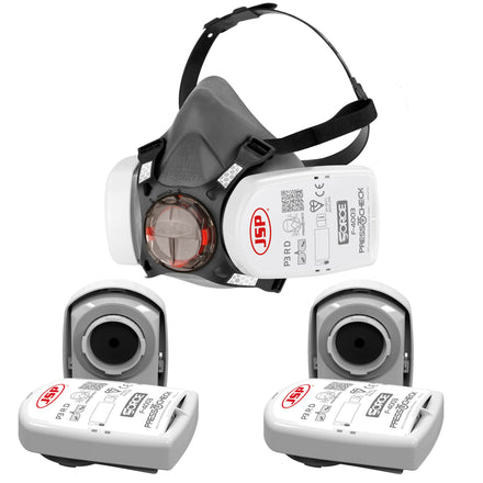 JSP Force8 Half Mask Medium P3 | Includes PressToCheck - F-4003 Filters | BHT0A3-0L5-N00