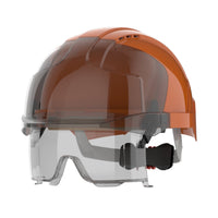 JSP EVO VISTAlens Wheel Ratchet Safety Helmet Vented | Orange/Smoke