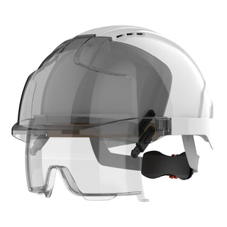 JSP EVO VISTAlens Schutzhelm mit Drehradverstellung, belüftet | Weiß/Rauchgrau