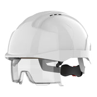 JSP EVO VISTAlens Wheel Ratchet Safety Helmet Vented (White/White)