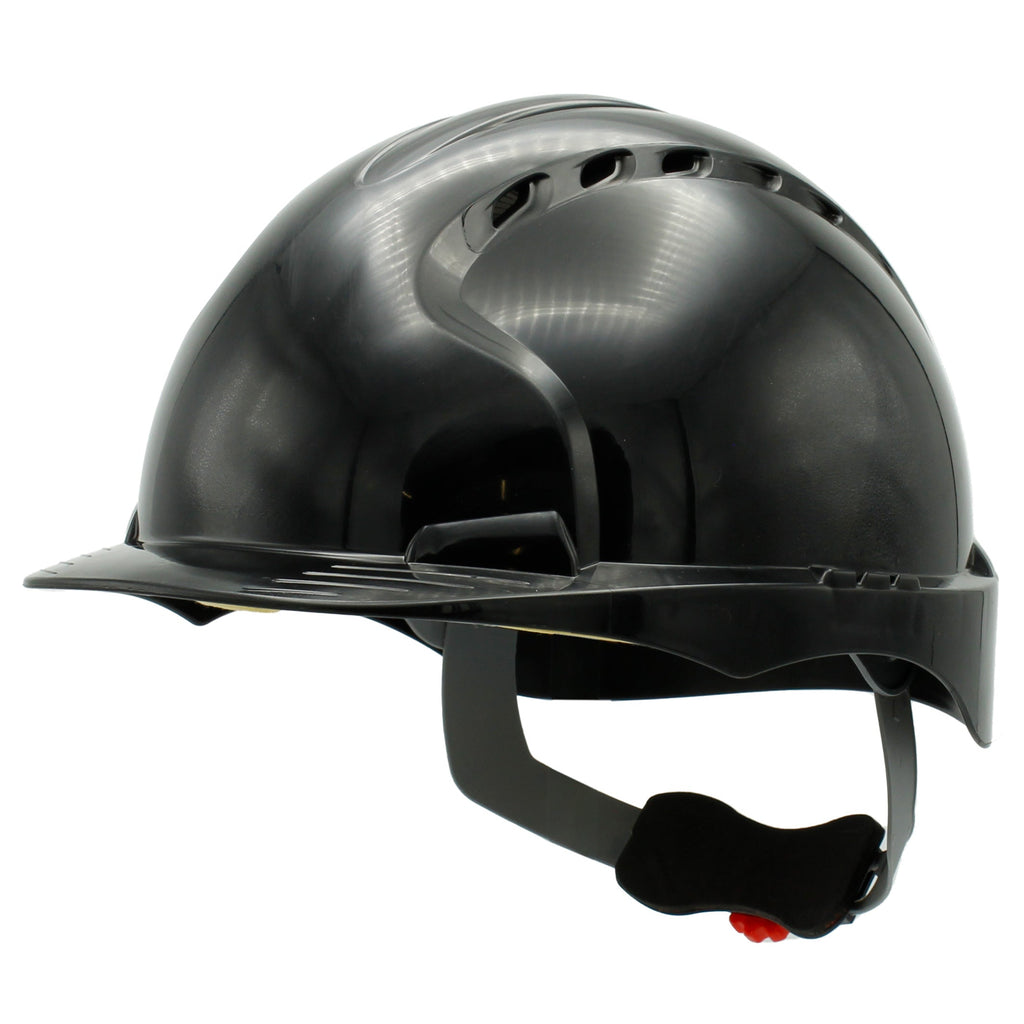 JSP EVO3 Safety Helmet Mid Peak Wheel Ratchet Vented (Black)