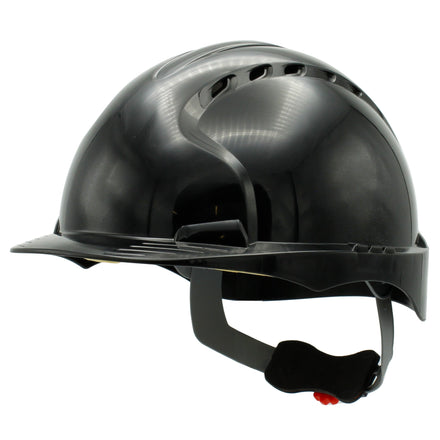 JSP EVO3 Safety Helmet Mid Peak Wheel Ratchet Vented (Black)