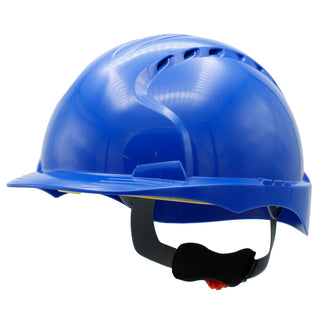 JSP EVO3 Schutzhelm mit mittlerem Schirm und Drehradverstellung, belüftet | Blau
