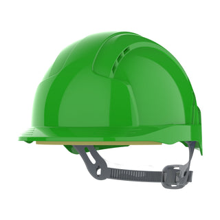 JSP EVOLite Schutzhelm mit mittlerem Schirm und Schiebeverstellung, belüftet | Grün