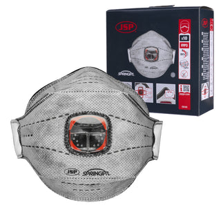 JSP Springfit FFP3 With Carbon Typhoon Valve Face Mask 10 Pack | BGA802-206-000