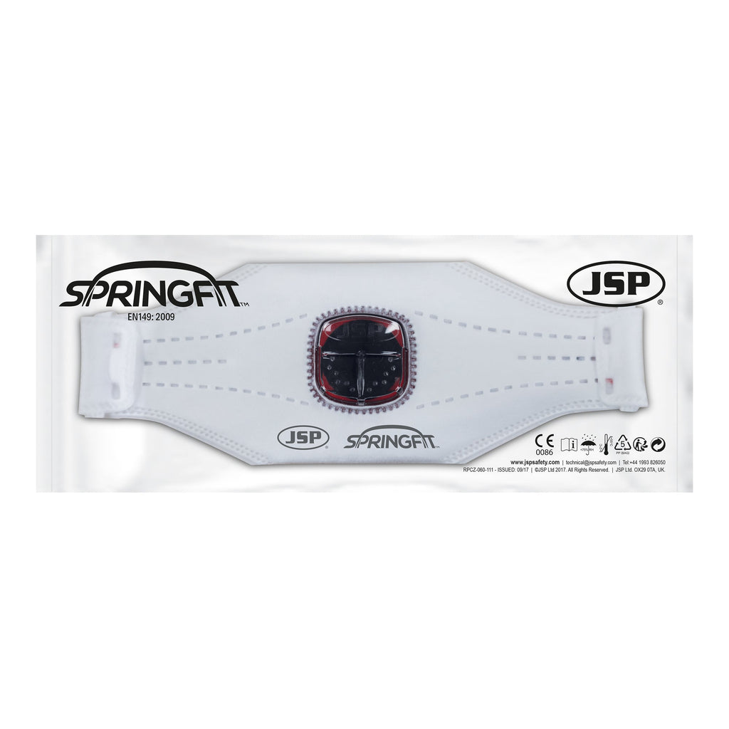 JSP Springfit FFP3 Disposable Fold Flat Typhoon Valve Face Mask 10pk