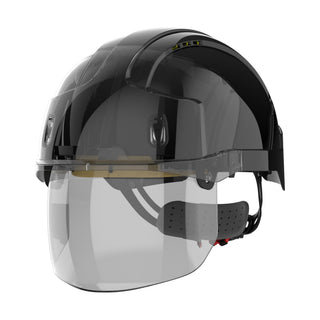 JSP EVO VISTAshield Safety Helmet with Integrated Face Shield Vented | Black/Smoke