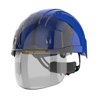 JSP EVO VISTAshield Safety Helmet with Integrated Face Shield Vented | Blue/Smoke