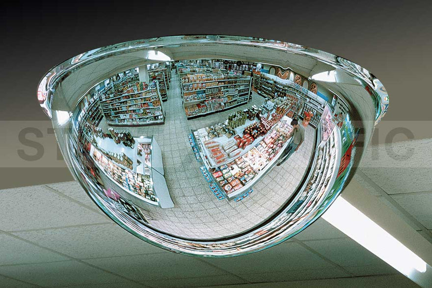 panoramic mirror in supermarket