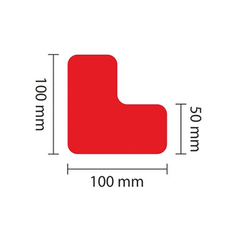 PROline Warehouse & Pallet Zone Markers - Self-Adhesive Stickers - Red
