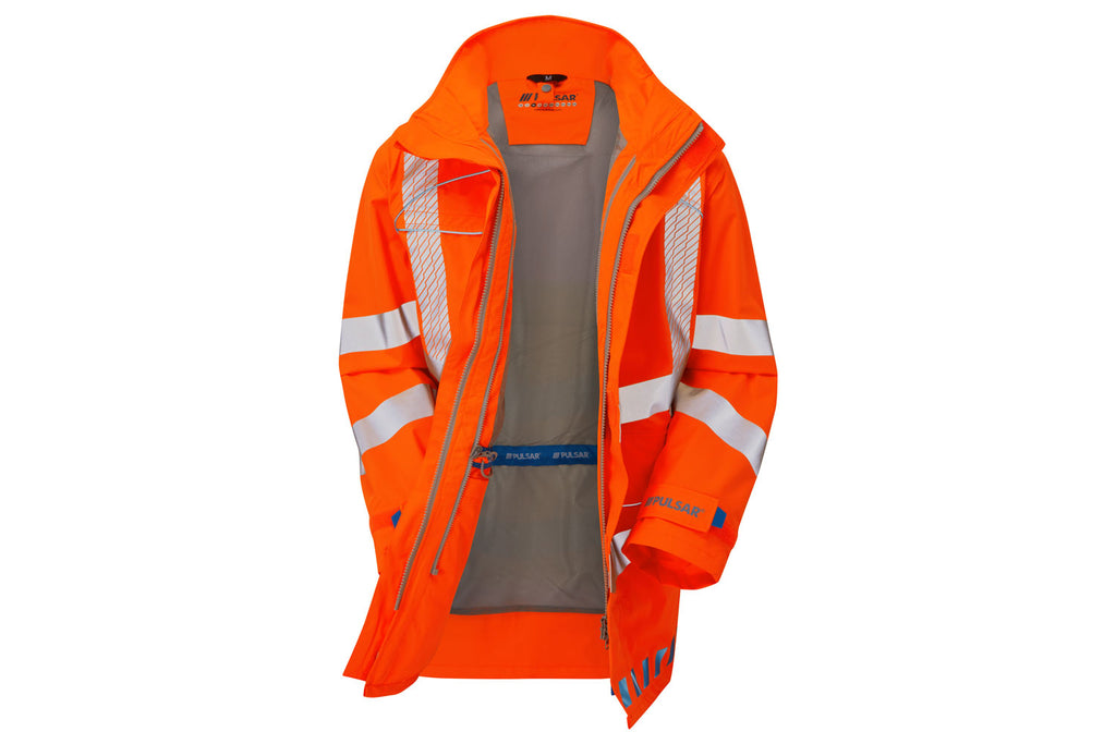 Pulsar Evolution Non Lined Hi Vis Orange Waterproof Storm Coat EVO250