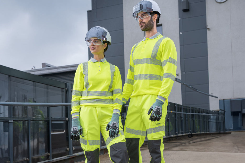 Pulsar Life Mens Rail Spec Hi Vis Orange Long Sleeved Polo Shirt LFE926-NB