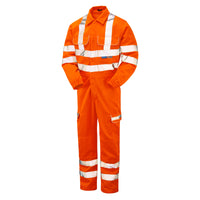 Pulsar Protect Hi Vis Combat Orange Rail Spec Coverall PR339