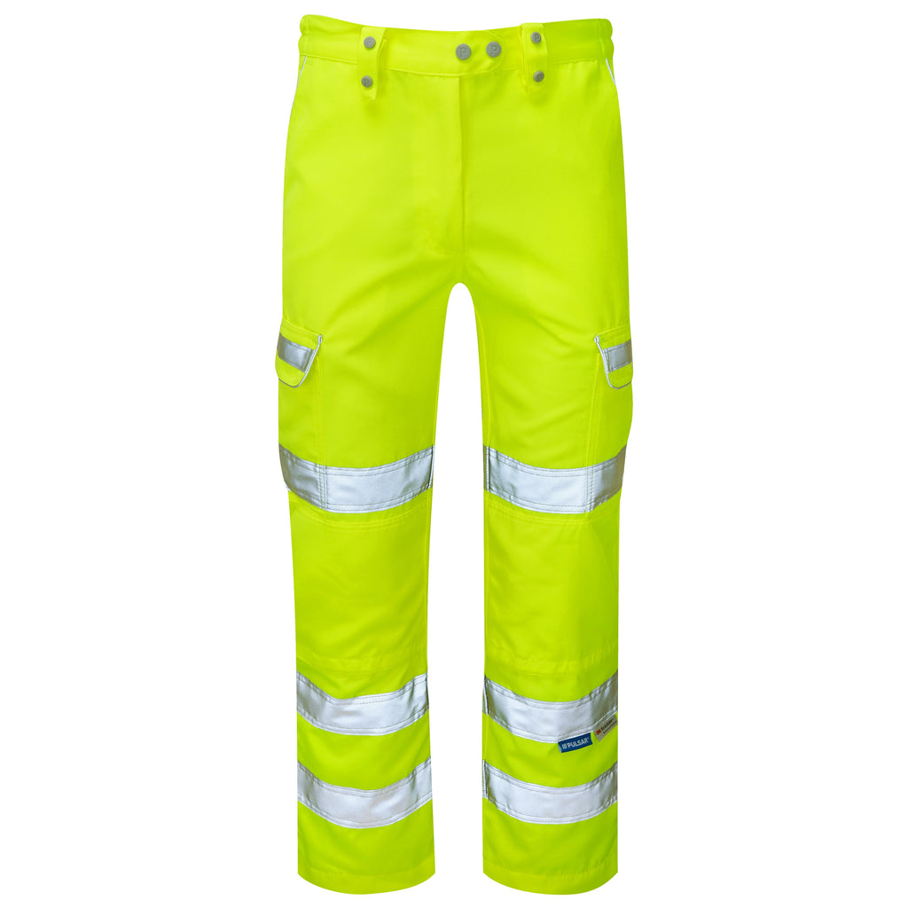 Pulsar Ladies Hi Vis Yellow Combat Trouser P346LDS