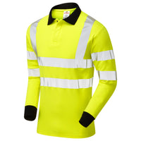 Pulsar Electric Arc Flash & Fire Retardant Hi Vis Yellow Long Sleeved Polo Shirt PARC21